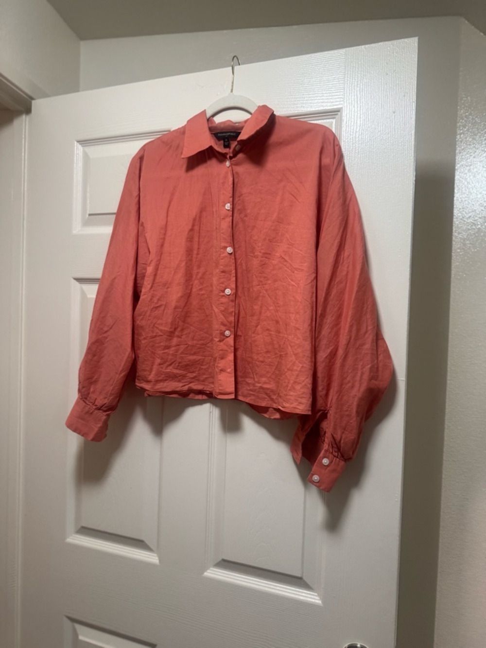 Banana Republic Coral Boxy Crop Shirt - Picture 7 of 15